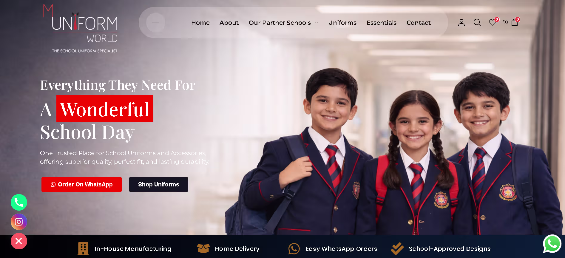 Muniform Store e-commerce website project